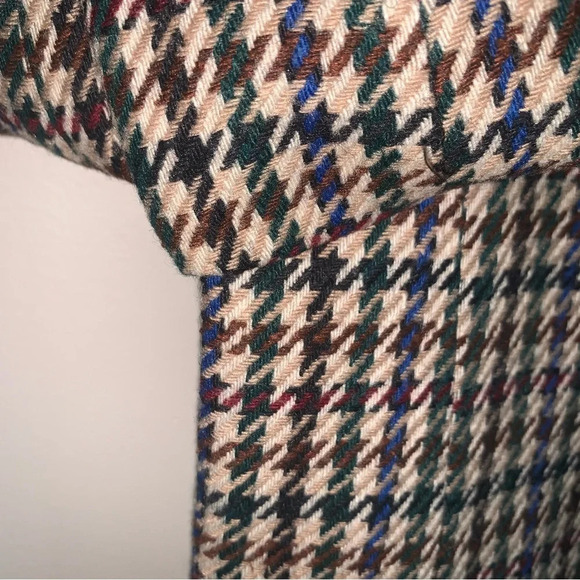 Vintage Tailored Double Breasted Herringbone Blazer Jacket Brown Tan - Picture 7 of 12